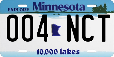 MN license plate 004NCT