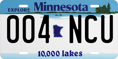 MN license plate 004NCU