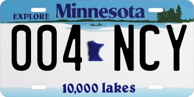 MN license plate 004NCY