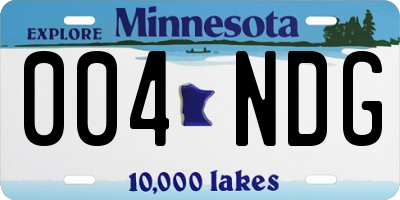 MN license plate 004NDG