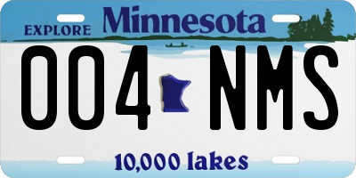 MN license plate 004NMS