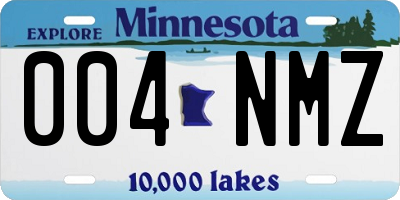 MN license plate 004NMZ