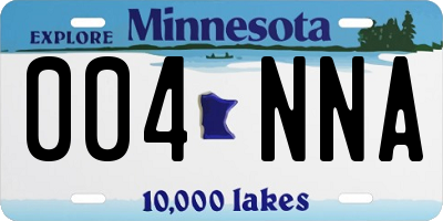 MN license plate 004NNA