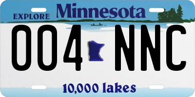 MN license plate 004NNC