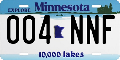 MN license plate 004NNF