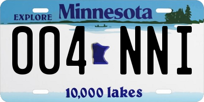 MN license plate 004NNI