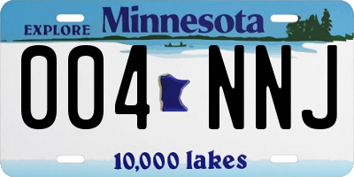 MN license plate 004NNJ
