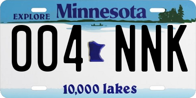 MN license plate 004NNK