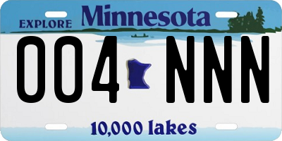 MN license plate 004NNN