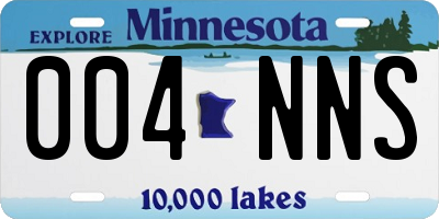 MN license plate 004NNS