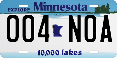 MN license plate 004NOA