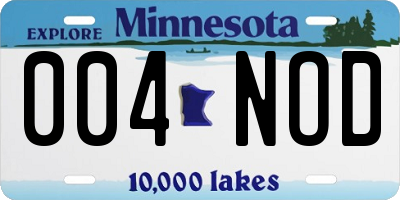 MN license plate 004NOD
