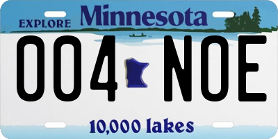 MN license plate 004NOE
