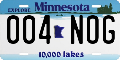 MN license plate 004NOG