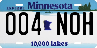 MN license plate 004NOH