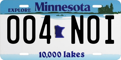 MN license plate 004NOI
