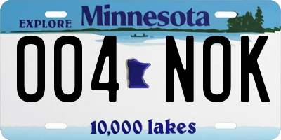 MN license plate 004NOK