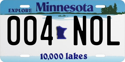 MN license plate 004NOL
