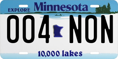 MN license plate 004NON