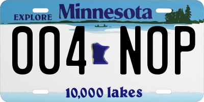 MN license plate 004NOP