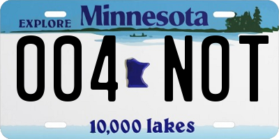MN license plate 004NOT