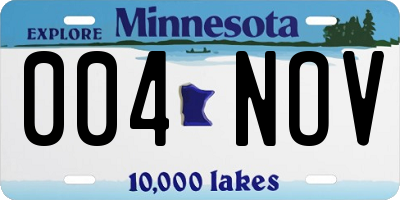 MN license plate 004NOV