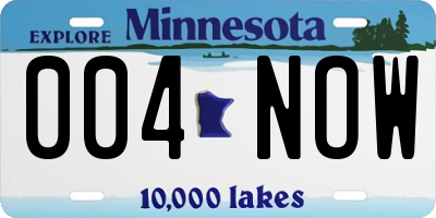 MN license plate 004NOW