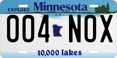 MN license plate 004NOX