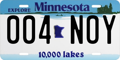 MN license plate 004NOY
