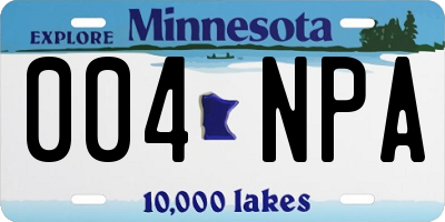 MN license plate 004NPA