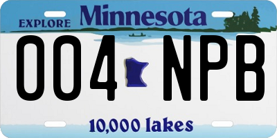 MN license plate 004NPB