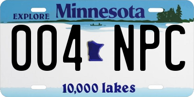 MN license plate 004NPC