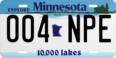 MN license plate 004NPE