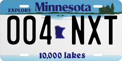 MN license plate 004NXT