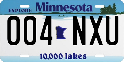 MN license plate 004NXU