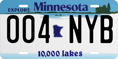 MN license plate 004NYB
