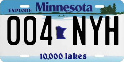 MN license plate 004NYH