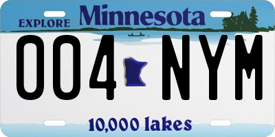MN license plate 004NYM