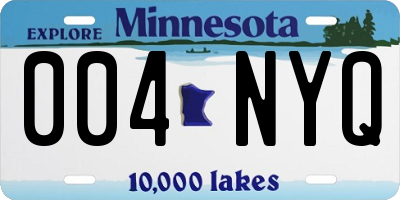 MN license plate 004NYQ