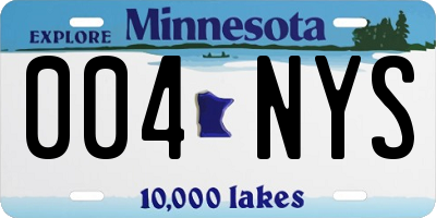 MN license plate 004NYS