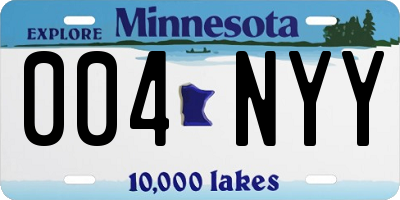 MN license plate 004NYY