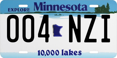 MN license plate 004NZI