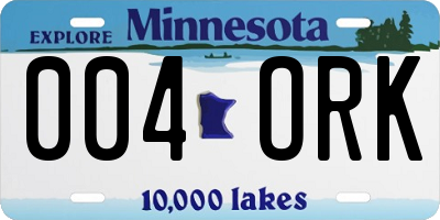 MN license plate 004ORK