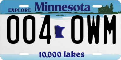 MN license plate 004OWM