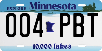 MN license plate 004PBT