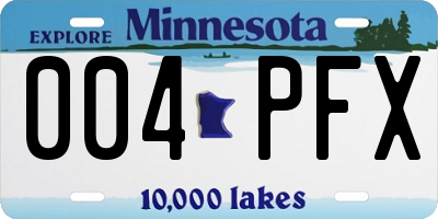 MN license plate 004PFX