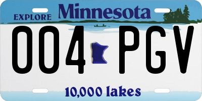 MN license plate 004PGV