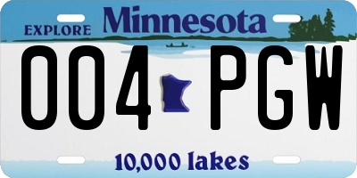 MN license plate 004PGW