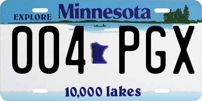 MN license plate 004PGX