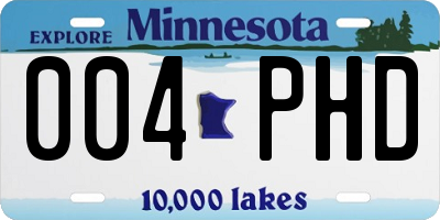 MN license plate 004PHD